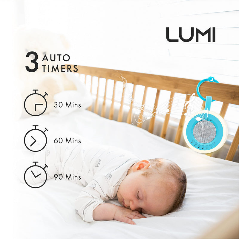 [Australia] - LUMI | Blue Portable White Noise Machine | White Noise Machine Baby | Baby Sleep Aid | 16 Sounds | 2 Colour Options | Sleep Aid for Adults, Kids & Babies | Rechargeable 