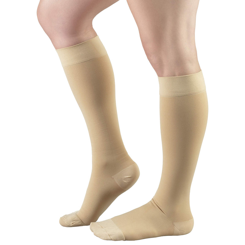 [Australia] - Truform 20-30 mmHg Compression Stockings for Men and Women, Knee High Length, Closed Toe, Beige, 3X-Large 3X-Large (1 Pair) 