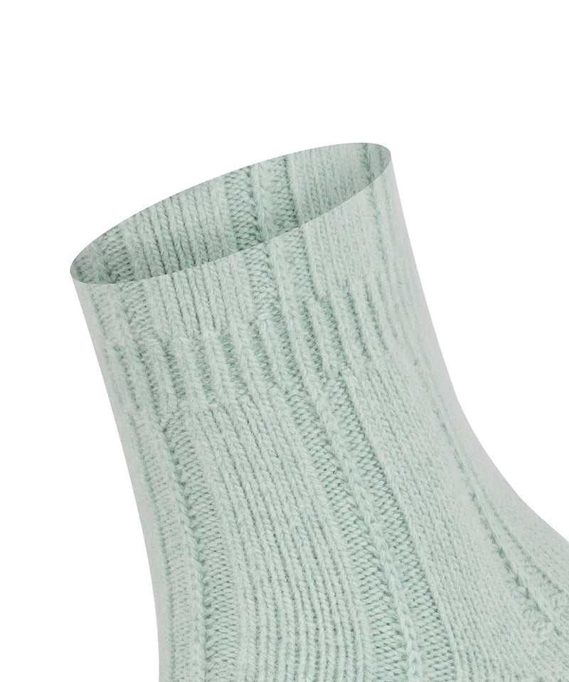 [Australia] - FALKE Women's Bedsock Socks Angora Wool Black White More Colours Ladies Thick Thermal Fluffy Indoor Sock Calf Length Plain 1 Pair 2.5-5 Green (Peppermint 7792) 