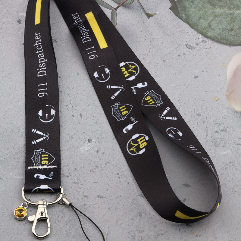 [Australia] - KEYCHIN Dispatcher Gift 911 Operator Gift EMT Medical Alerts Jewelry 911 Dispatcher Office Lanyard Emergency Dispatcher Yellow Line Phone Lanyard 911 Dispatcher -lanyard 