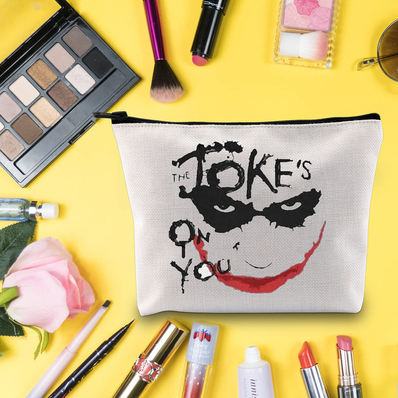 [Australia] - LEVLO Funny Joker Cosmetic Bag Joker Fans Gift The Joke's on You Makeup Zipper Pouch Bag Joker The Joker Merchandise, Joke's on You, 