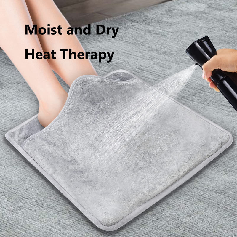 [Australia] - Cuplu 40x40 Electric Foot Warmer, Auto Shut Off - Washable Electric Feet with 6 Heat Levels 4 Timers, Warmer Fast Heating Pad Cushion for Foot, Back and Full Body for Women Men(Gray) 