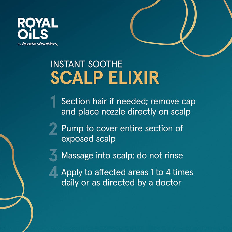 [Australia] - Head and Shoulders Scalp Elixir Treatment, Instant Soothe, Anti Dandruff, Royal Oils Collection with Cooling Menthol and Peppermint oil, 4.2 fl oz（packaging may vary） 