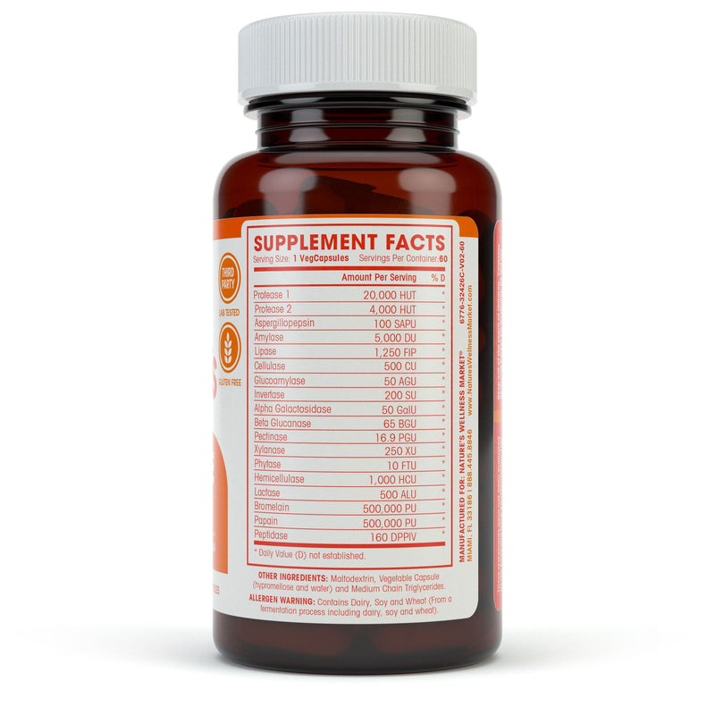 [Australia] - Digestive Enzymes Complete - Advanced Multi Enzyme Supplement for Better Digestion & Absorption. Help Gas Relief, Discomfort, Bloating, IBS, Gluten & Lactose Intolerance 
