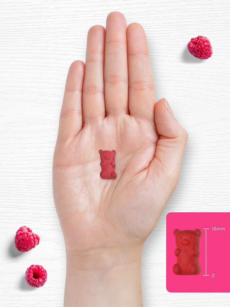 [Australia] - Hair, Skin & Nails Vegan Gummies | 5000mcg Biotin | + Vitamins A, B12, B6, C, D, E, Zinc | 60 Raspberry Gummy Bears | Natural Flavouring | No Artificial Preservatives | by Carlyle 