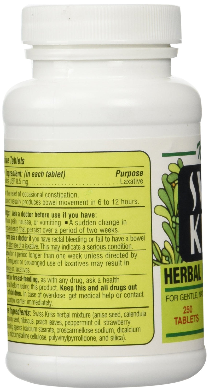 [Australia] - Modern Natural Products Swiss Kriss Herbal Laxative - 250 Tablets (2 PACK) 