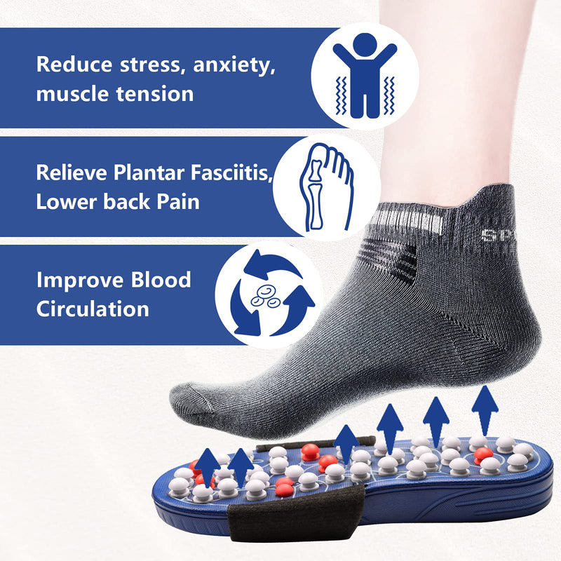 [Australia] - BYRIVER Foot Massager for Plantar Fasciitis, Reflexology Slippers Sandals, Massage Tools Relaxation Gifts for Mom Dad (02M) 7-8 Black Spring Massage Slippers 