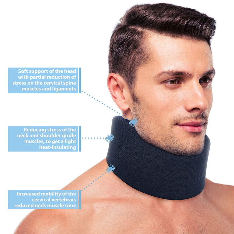 [Australia] - ORTONYX 3.5" Ergonomic Cervical Collar/Neck Support Brace / ACNS03 Dark Blue Medium Medium (Pack of 1) 