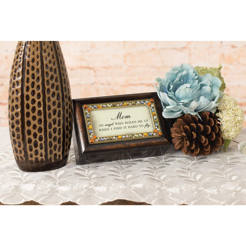 [Australia] - Cottage Garden Mom an Angel Holds Me Up Amber Earth Tone Jewelry Music Box Plays Wind Beneath My Wings 