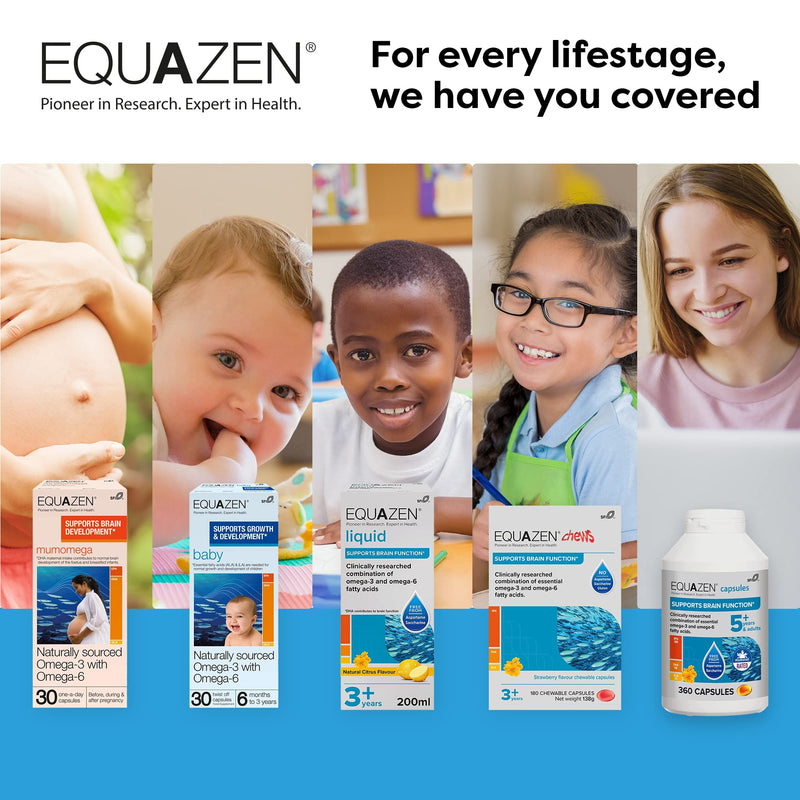 [Australia] - EQUAZEN Baby Capsules | Omega 3 & 6 Supplement | Supports Brain Function | Blend of DHA, EPA & GLA | Add to Food/Drink | For Babies from 6 Months to 3 Years | 30 Capsules 