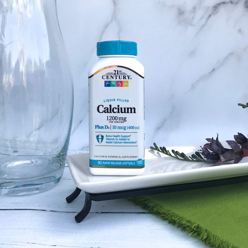[Australia] - 21st Century Calcium Plus D3 Liquid Filled Softgel, 1200 mg, 90 Count 