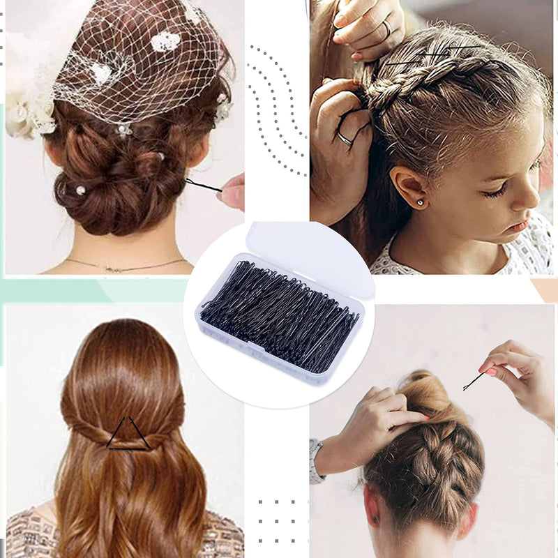 [Australia] - Black Hair Pins 100 Pcs Black Bobby Pins Black Hair Grips Kirby Grips Hair Pins for Buns, Bun Pins with Box Great Hair Grips for Thick Hair grips black Pins (5cm)… 100 Black Bobby Pins 5CM 