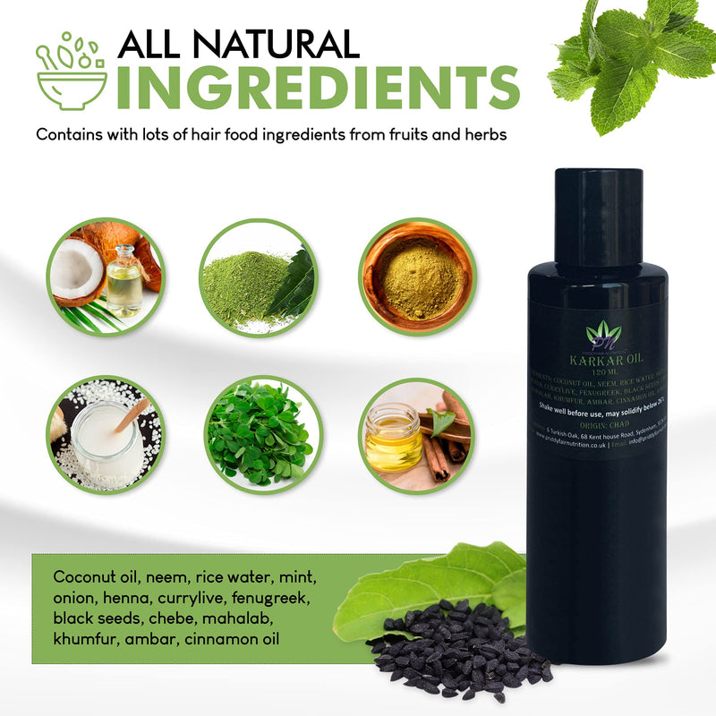 [Australia] - Authentic Karkar Oil 120 ml Traditionally made from Chad for Chebe Powder | Skin & Safe for All hair types - Straight | Wavy | Curly, Kinky, Thinning, Dry & Damage hair by Priddyfair Nutrition 