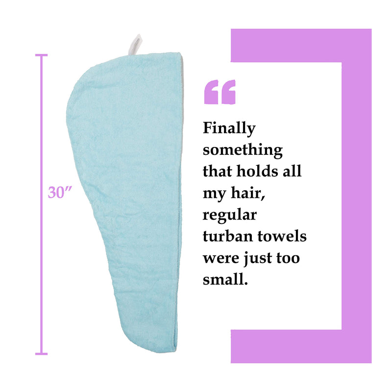 [Australia] - Aspen5 Huge 400 GSM Cotton Hair Towel Wraps for Women | Super Absorbent Quick Dry Hair Towel | Hair Turban Ideal for Long and Curly Hair | Plopping Towel Curly Hair (Sea Glass Green) 