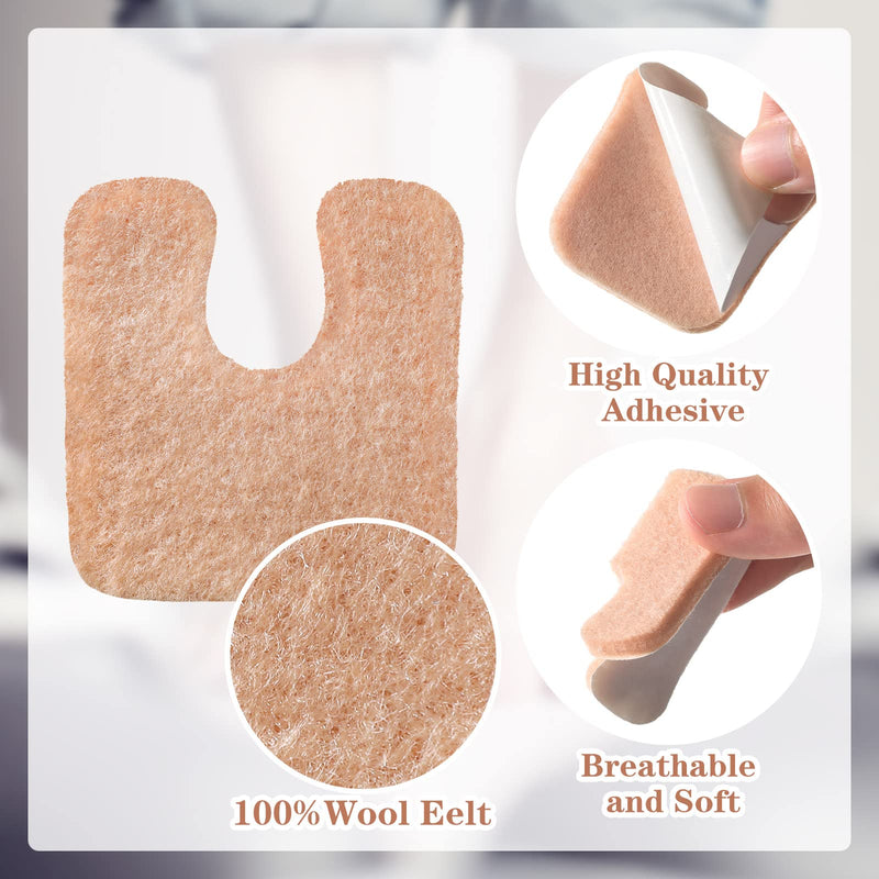 [Australia] - 48 Pieces U-Shaped Felt Callus Pads Metatarsal Foot Pads for Pain Relief Keep Calluses from Rubbing on Shoes Forefoot and Support Self-Adhesive Foam Foot Cushion Pad for Men and Women Beige 