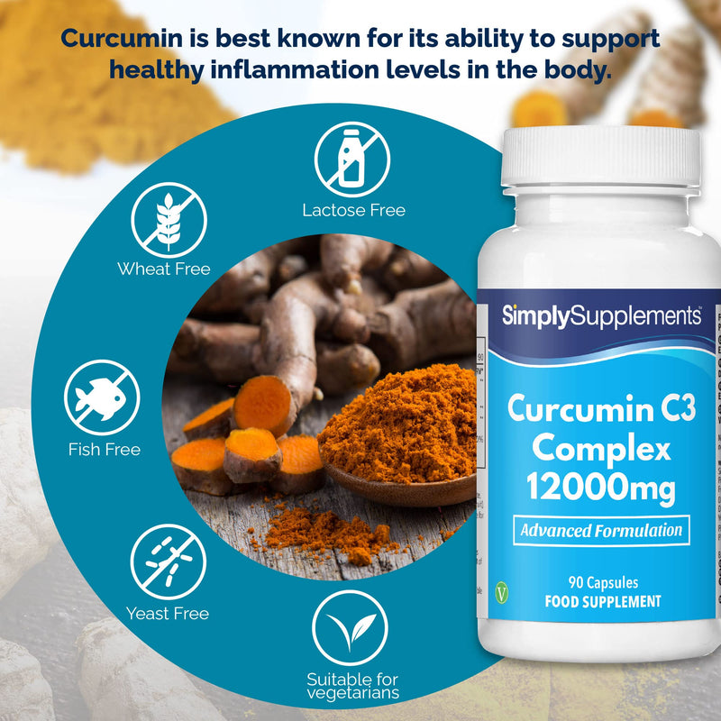 [Australia] - Curcumin Capsules with Bioperine Black Pepper Extract | Vegan & Vegetarian Friendly | Active Ingredient of Turmeric | 90 Capsules = Up to 3 Month Supply 