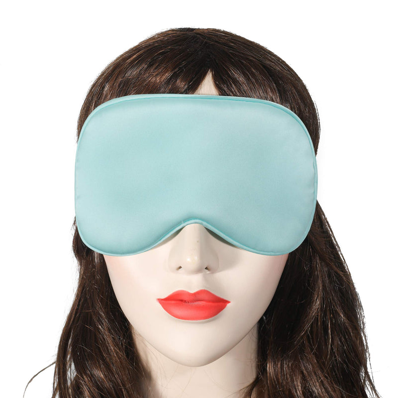 [Australia] - ZLYC Silk Satin Sleep Mask with Elastic Strap Travel Eye Sleeping Blindfold for Women Men (Light Blue, Mint Blue) Light Blue, Mint Blue 