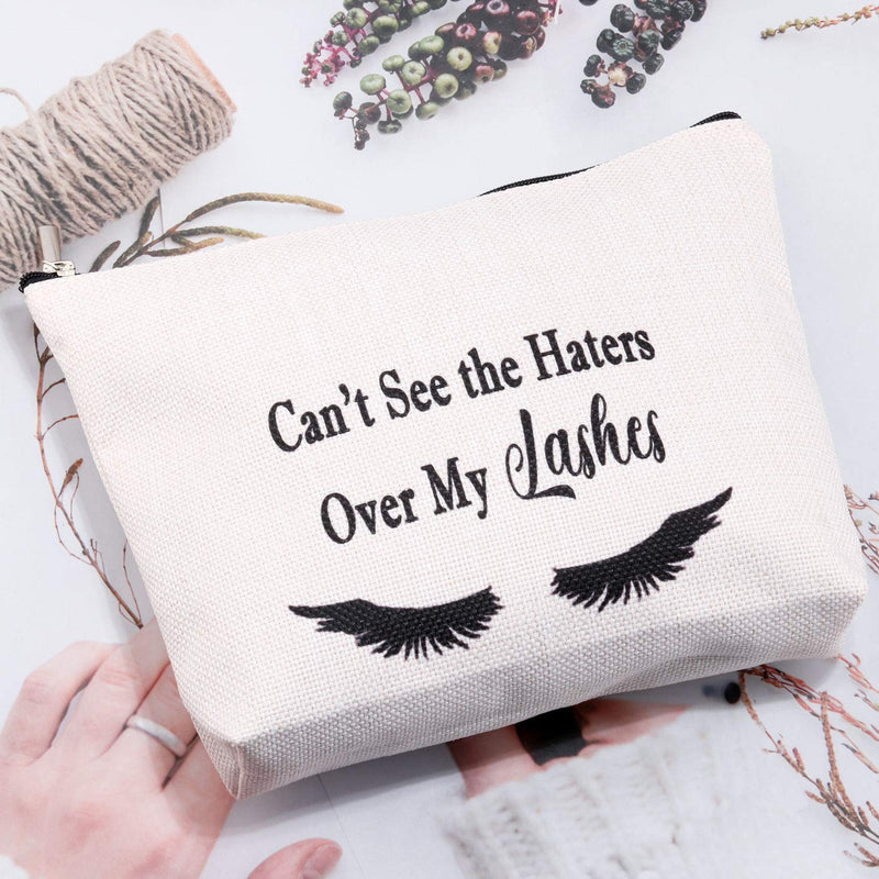 [Australia] - MBMSO Can't See the Haters over My Lashes Makeup Bag Funny Toiletry Bag Cosmetic Travel Bag Lash Boss Gifts Makeup Artist Gifts (Cosmetic Bag) Cosmetic Bag 