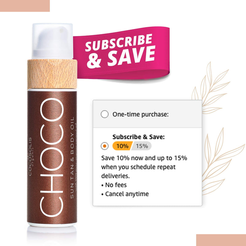 [Australia] - COCOSOLIS Choco Suntan & Body Oil - Organic Tanning Bed Lotion - Deep Chocolate Tan - Tanning Accelerator for Indoor Tanning Beds (110 Milliliters) 