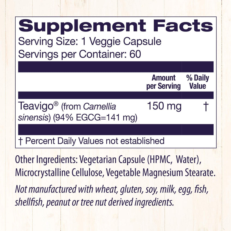 [Australia] - Healthy Origins teavigo (94% Egcg) Green Tea, 150 Mg, 60 Veggie Caps 