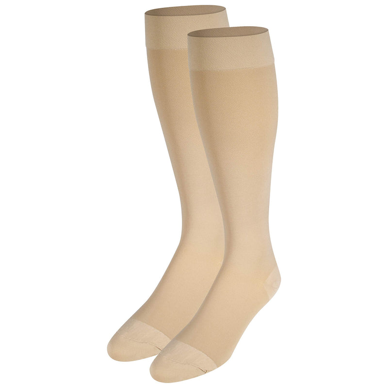 [Australia] - NuVein Medical Compression Stockings, 15-20 mmHg Support for Women & Men, Knee Length, Closed Toe, Beige, Medium Medium (15-20 mmHg) 