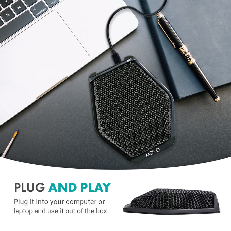 [Australia] - Movo MC1000 Conference USB Microphone for Computer Desktop and Laptop with 180° / 20' Long Pick up Range Compatible with Windows and Mac for Dictation, Recording, YouTube, Conference Call, Skype 