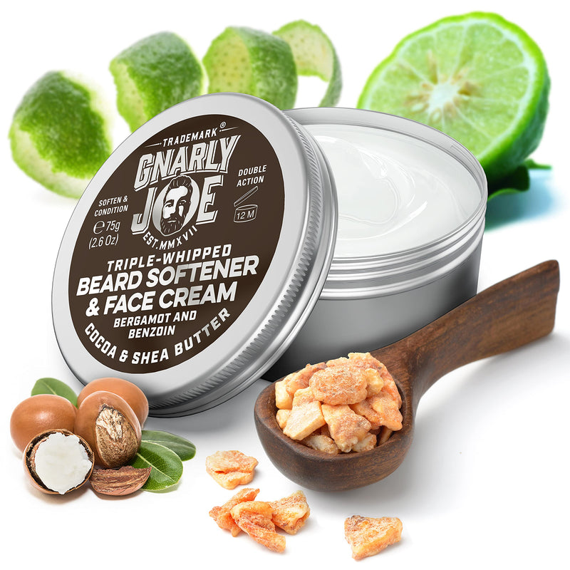 [Australia] - Gnarly Joe Beard Softener and Face Cream. Triple-Whipped Cocoa and Shea Butter. Leave-In Overnight. 75 ml (Bergamot and Benzoin, 75 ml) Bergamot and Benzoin 75 ml (Pack of 1) 