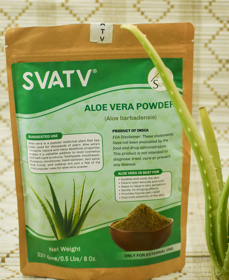 [Australia] - SVATV Aloe Vera Powder II Aloe Barbadensis II Cooling, Soothing, Hydrating, Natural Moisturising II For Hair & Skin Care II 227g , 8oz, 0.5lb 