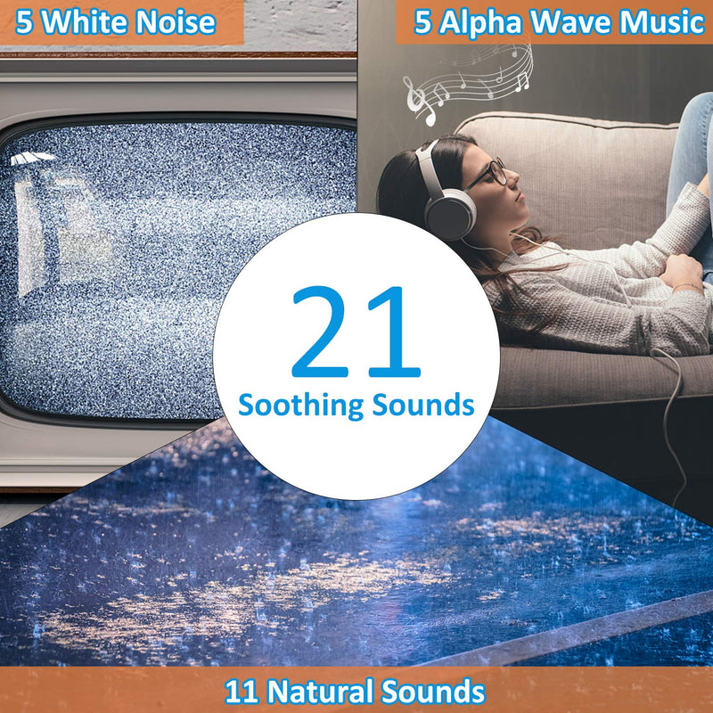 [Australia] - Portable White Noise Machine, Sleep Sound Machine with 21 Soothing Sounds and Memory Function, Sleep Aids, Rechargeable Battery and Timer, Suitable for Bedroom, Library, Travel, Yoga and More. White Mini 