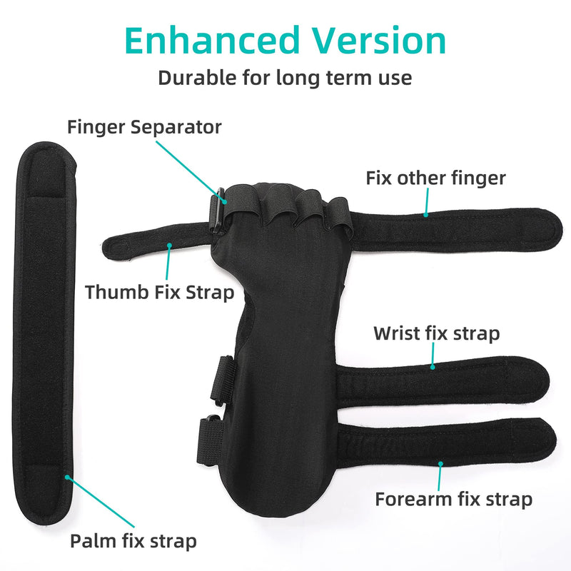 [Australia] - Fanwer Stroke Resting Hand Splint - Night Immobilizer Wrist Finger Brace for Flexion Contractures, Functional 5 Finger Stabilizer Wrap - for Muscle Atrophy Rehab, Arthritis, Tendonitis, Carpal Tunnel Pain (Left) Left (Small) Left (Samll) 