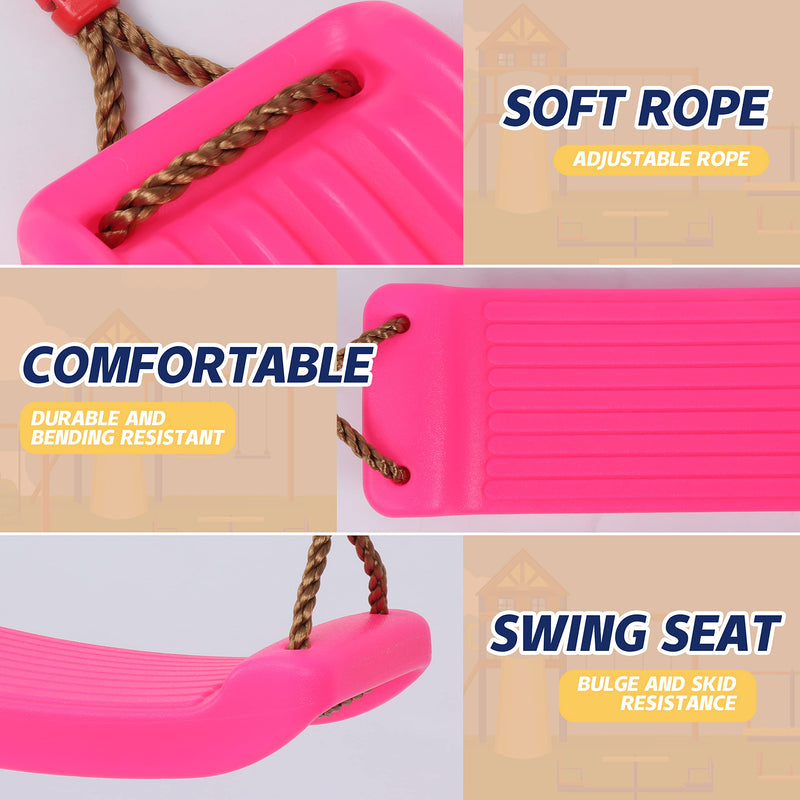 [Australia] - SILVER VALLEY Deluxe Garden Swing Seat for Children Kids with Adjustable Reinforced Ropes Ideal for Swing Sets and Climbing Frames (Pink) Pink 