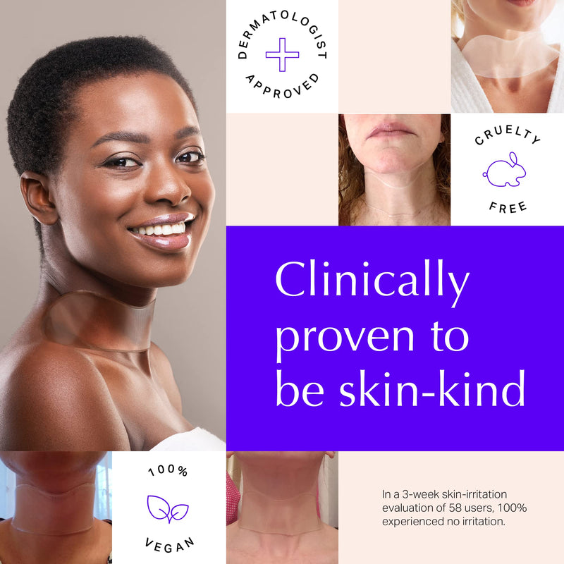 [Australia] - Neck Wrinkle Pads - Anti-Ageing Advanced Neck Firming & Skin Tightening Treatment - Skin-Safe Silicone Skincare Patches - Overnight Reusable Crepe Erase & Neck Lift (1-mo Supply) 2 Neck Pads | Best Seller for Neck Wrinkle Pads 