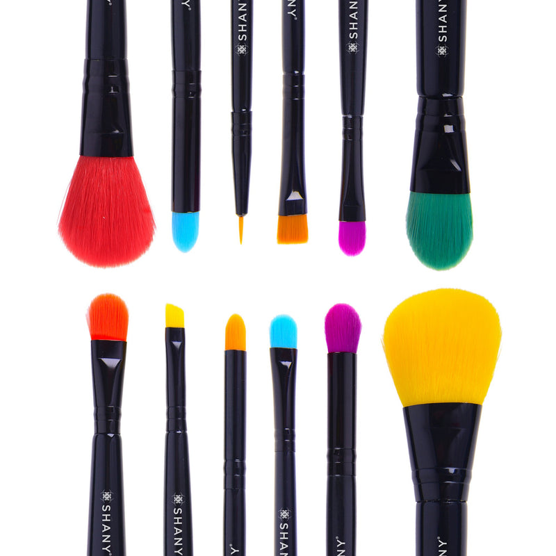 [Australia] - SHANY LUNA 6 PC Double Sided Travel Brush Set with Pouch - Synthetic 