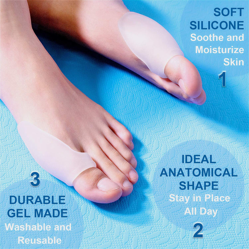 [Australia] - Bukihome Gel Bunion Shield, Bunion Protectors to Cushion Foot, Advanced Bunion Pads to Relieve Bunion Pain and Absorb Pressure - 6 Pack white2 