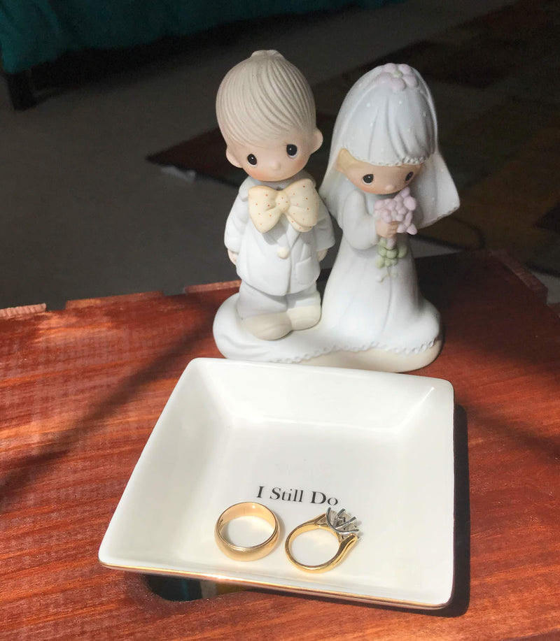 [Australia] - I Still Do Perfect Anniversary Gift for Wife or Husband – Ceramic Jewelry Dish or Ring Holder – Elegant Trinket Tray by Simply Charmed 