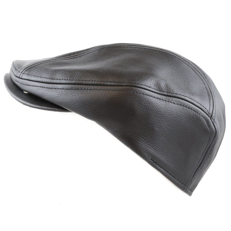 [Australia] - The Hat Depot - Black Horn Proudly Premium Quality Genuine Leather & 100% Wool Crushable Gatsby Ivy Soft Ascot Hat Small 1. Made in Usa - Leather Black 