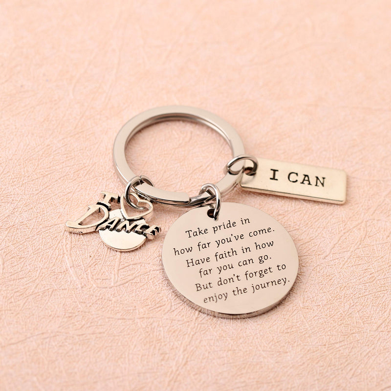 [Australia] - FUSTMW Dance Keychain Dancer Gifts Dance Team Inspiration Gifts Dancer Lovers Gifts Dance Jewelry Dancer Graduation Gifts Ballerina Gifts silver 