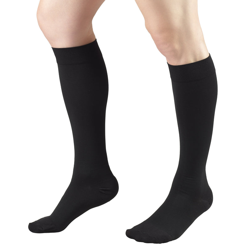 [Australia] - Truform 30-40 mmHg Compression Stockings for Men and Women, Knee High Length, Closed Toe, Black, Large Large (1 Pair) 