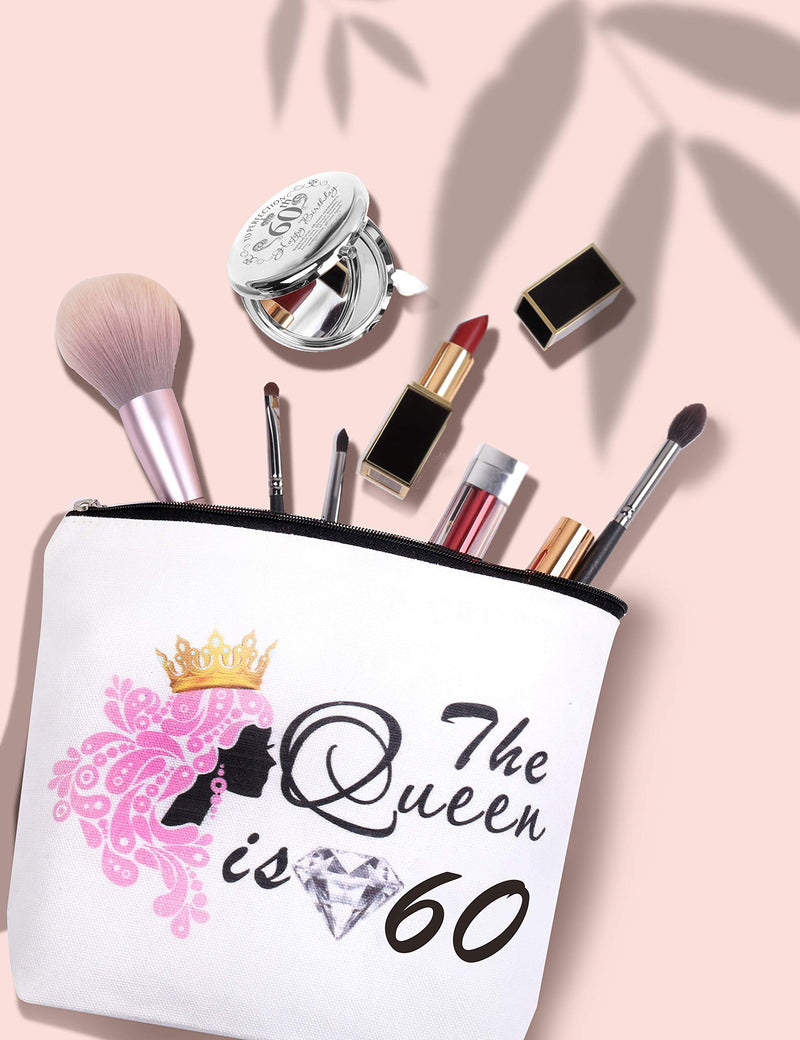 [Australia] - 60th Birthday Mirror, 60th Birthday Makeup Bag, 60th Birthday Gifts for Women, 60th Birthday Gifts Ideas, Birthday Gift 60 Year Old Woman, 60 Birthday Gifts for Women, 60th Bday Gifts for Women 