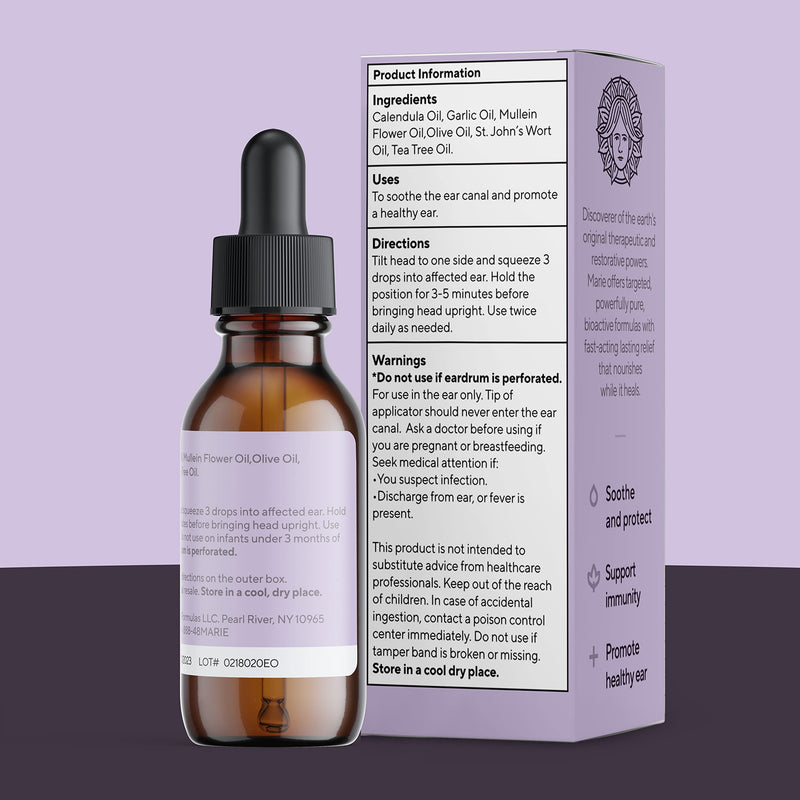 [Australia] - Organic Ear Oil for Ear Infections All Natural Eardrops for Infection Prevention Swimmer's Ear and Wax Removal - Kids Adults Baby Dog Earache Remedy - with Mullein, Garlic | Marie Originals (2 Pack) 2 Fl Oz (Pack of 2) 