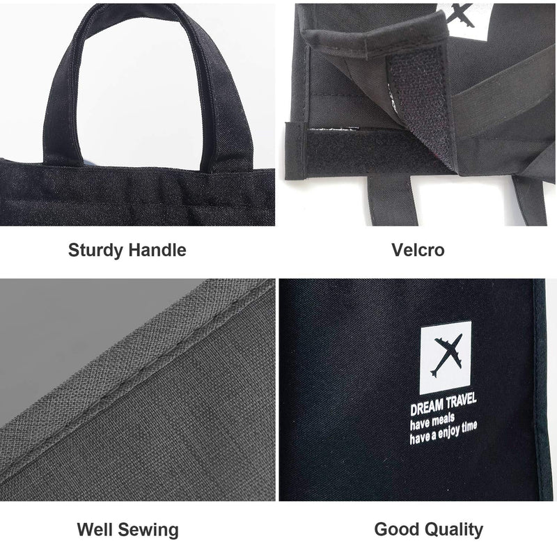 [Australia] - YUESE Lunch Bag, Insulated Lunch Tote Bags for Man Women, Simple Waterproof Adult Kids School Work Office Keep Fresh Bag(black, small) Black 