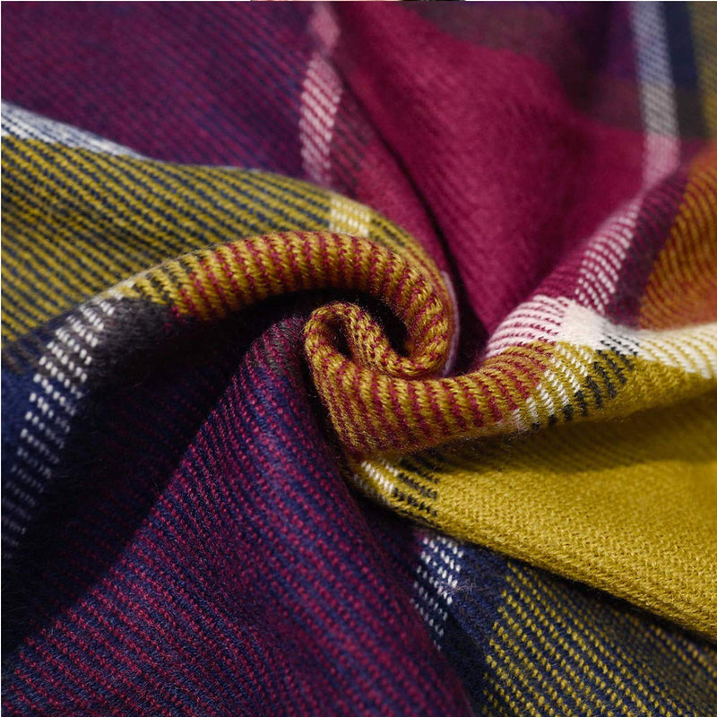[Australia] - Women Tartan Scarf - Winter Long Scarves Plaid Warm Wraps Wool British Style For Ladies Spinning Tassel Shawl Long Stole Color Tartan 