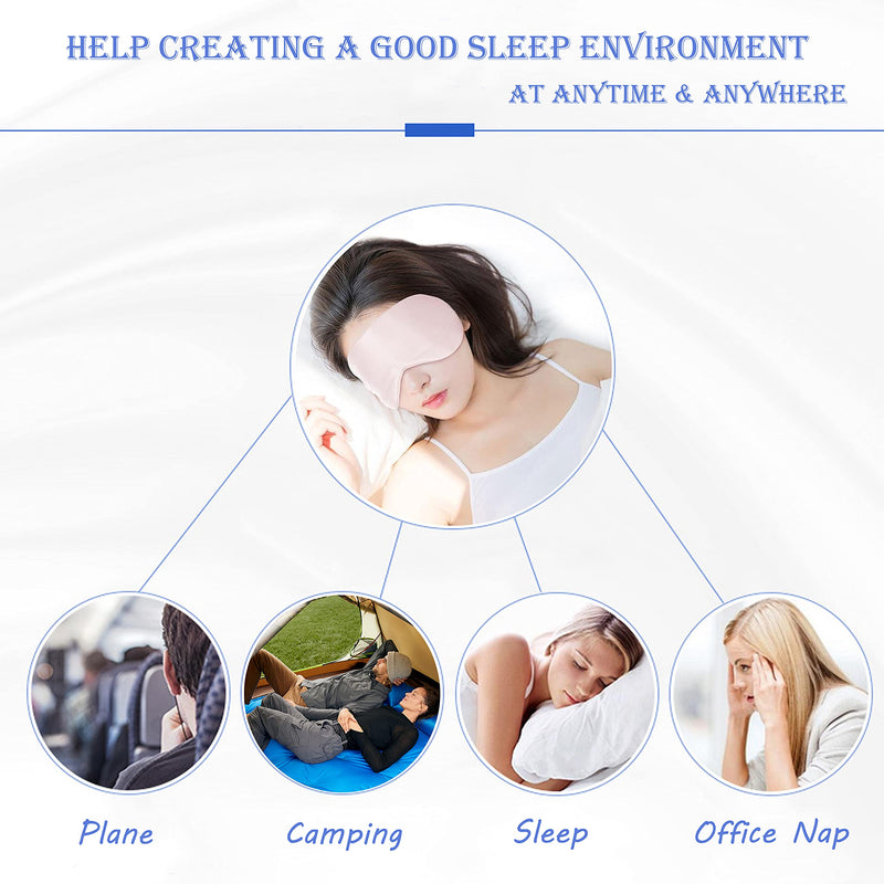 [Australia] - Silk Sleep Mask Pure Mulberry Silk Eye Mask Sleeping Mask Silky Soft Eyeshade Elastic Strap for Travel Naps Shift Work for Adult Pink 