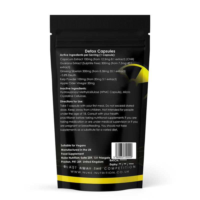 [Australia] - Nuke Nutrition Colon Cleanse - 60 Capsules - Colon Cleanse Detox & Debloat for Gut & Bowel Health - Bowel Cleanse - Strong Colon Cleanse - 5 Advanced Ingredients with Apple Cider Vinegar & Ginseng 60 Count (Pack of 1) 