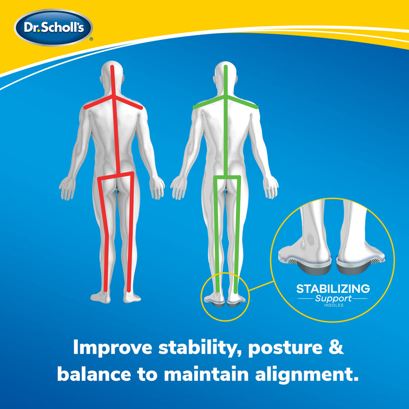 [Australia] - Dr. Scholl's Stabilizing Support Insole with Motion Control, Improves Posture, Arch Support and Balance (Men's 8-14) Stabilizing Support Men's 8 - 14 