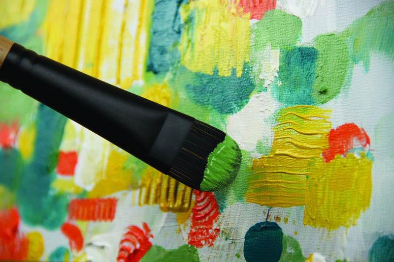 [Australia] - Princeton Catalyst Polytip, Brushes for Acrylic and Oil, Series 6450 Short Handle, Angle Shader, Size 3/4 Inch 