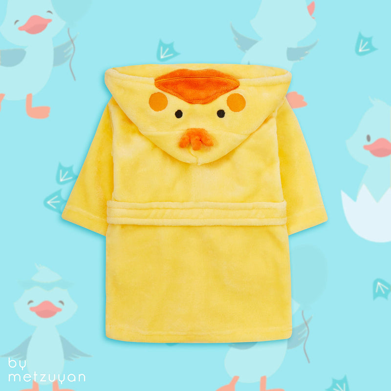 [Australia] - Metzuyan Baby Girls & Boys Plush Fleece Animal Dressing Gown 0-24 Months 0-6 Months Duck 