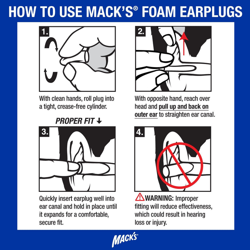 [Australia] - Mack’s Sound Asleep Soft Foam Earplugs, 12 Pair – 32dB High NRR, Comfortable Ear Plugs for Sleeping, Snoring, Travel and Noisy Neighbors 1 