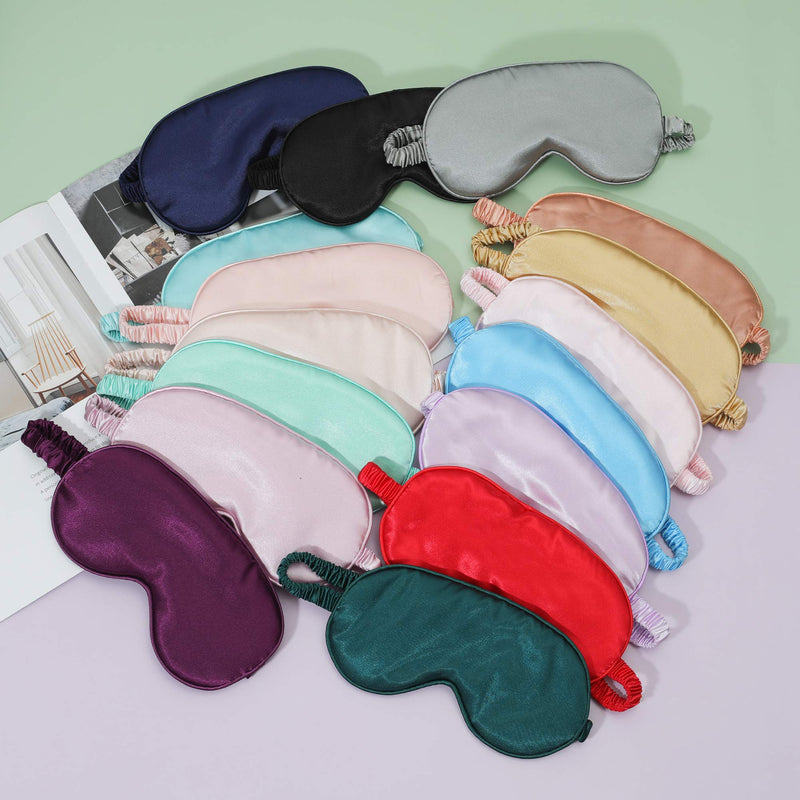 [Australia] - ZLYC Silk Satin Sleep Mask with Elastic Strap Travel Eye Sleeping Blindfold for Women Men (Light Pink, Lavender) Light Pink, Lavender 