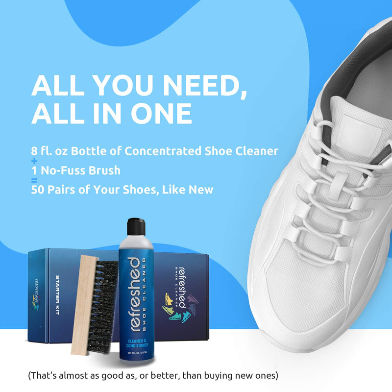 [Australia] - Refreshed Shoe Cleaner & Conditioner | Suede Leather Canvas Nubuck Sneaker Cleaner| Starter + Brush Shoe Cleaning Kit 